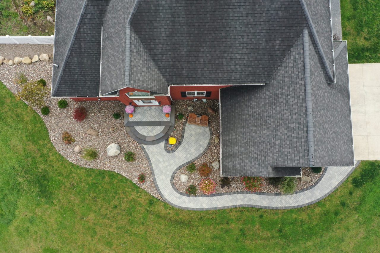 Aerial Image of the Patio and Walkway created for the Lang Family